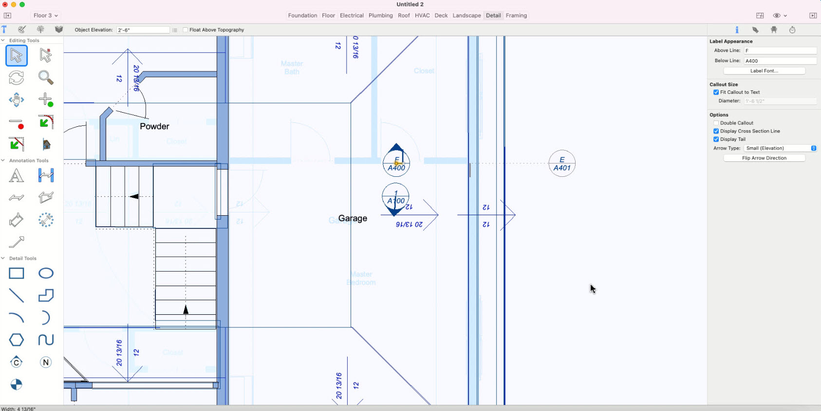 Detail Plan Tab - Home Design MAC User Guide