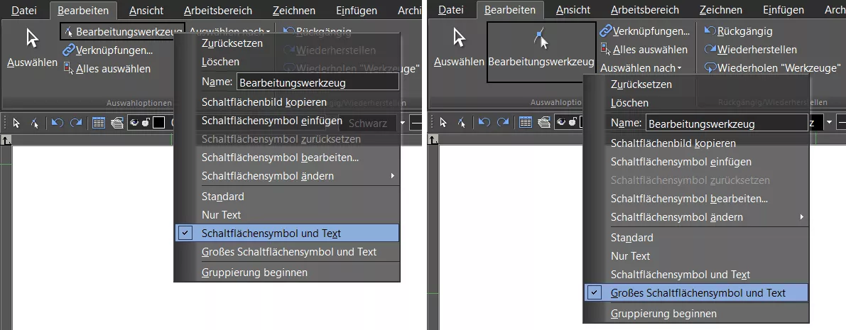 Große und kleine Symbole